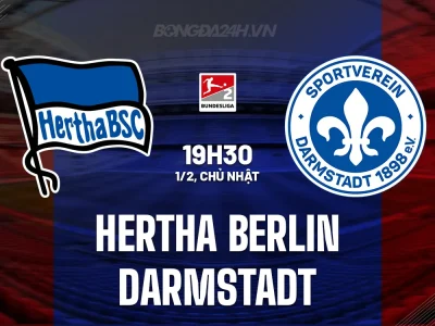 SỐC: Hertha Berlin Đối Mặt Nguy Cơ Thua Trận Thứ 7 Liên Tiếp Trước Đối Thủ ‘Sân Khách’ Darmstadt?