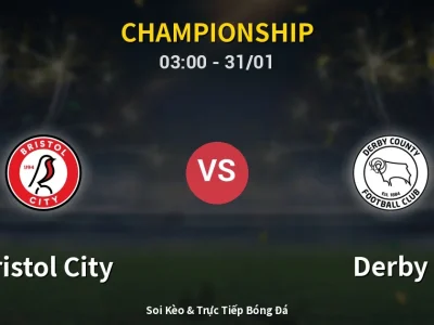 Kết Quả: Bristol City 0-5 Derby – Highlight & Bàn Thắng | Championship
