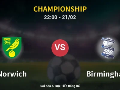 🔴 Trực Tiếp: Norwich 0-2 Birmingham – Link Xem Championship (Full HD)