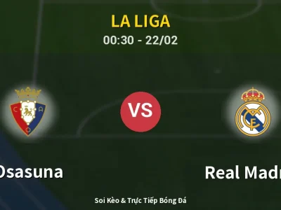 Kết Quả: Osasuna 2-1 Real Madrid – Highlight & Bàn Thắng | La Liga
