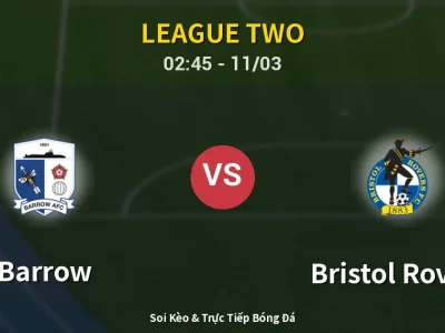 Kết Quả: Barrow 0-2 Bristol Rovers – Highlight & Bàn Thắng | League Two