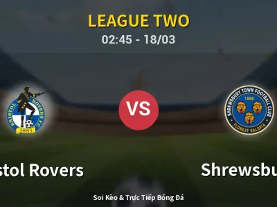 Kết Quả: Bristol Rovers 1-0 Shrewsbury – Highlight & Bàn Thắng | League Two