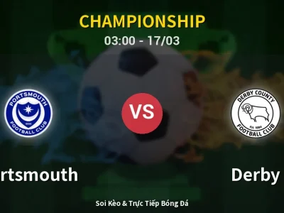 Kết Quả: Portsmouth 0-1 Derby – Highlight & Bàn Thắng | Championship