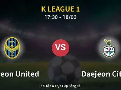 Kết Quả: Incheon United 1-3 Daejeon Citizen – Highlight & Bàn Thắng | K League 1