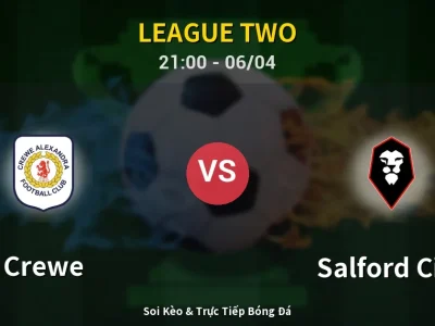 Soi Kèo Crewe vs Salford City – 21:00 06/04 | Nhận Định, Dự Đoán Tỷ Số