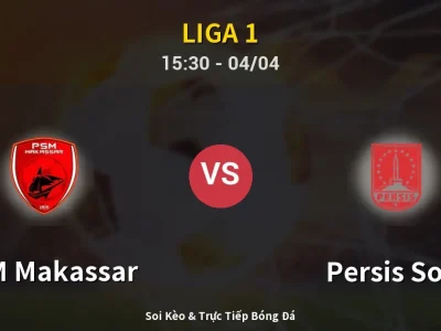 🔴 Trực Tiếp: PSM Makassar 1-0 Persis Solo – Link Xem Liga 1 (Full HD)